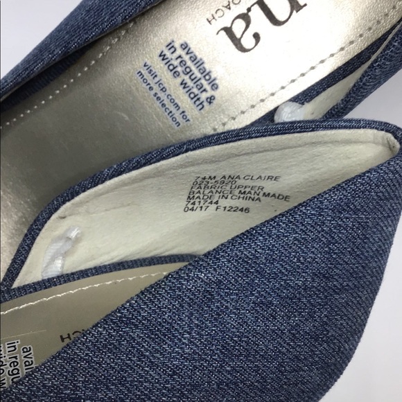 A.N.A. Claire Denim Heels, Blue, size 7.5M - Picture 4 of 8
